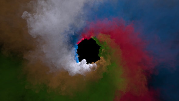 Swirling Christmas Colored Smoke02 Transition in 2K