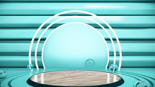 Abstract Pedestal Podium Blue Background