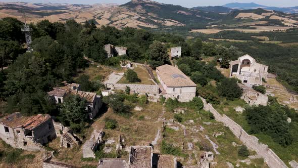 Aerial view of Conza della Campania, Irpinia, Italy.