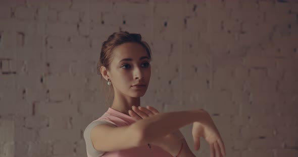 Beautiful Dancer Makes Smooth Movements with Her Hands