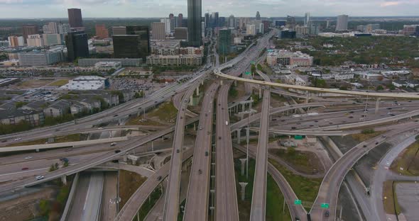 4k drone view of the Galleria area in Houston, Texas