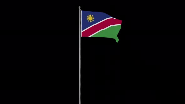 Namibia Flag Pole Loops With Alpha