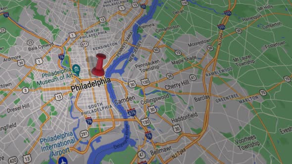Philadelphia  On Map 4K