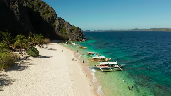 Seascape with Tropical Beach and Sea