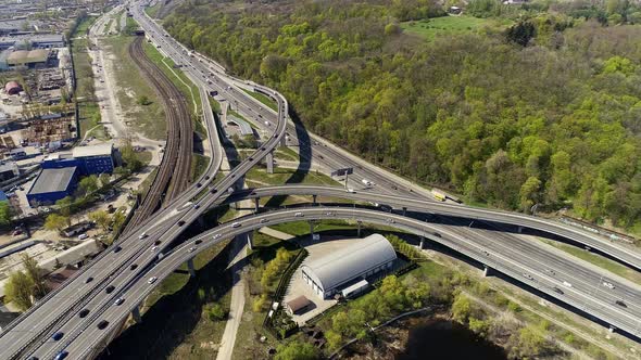 City Traffic on the Bridge and Highway