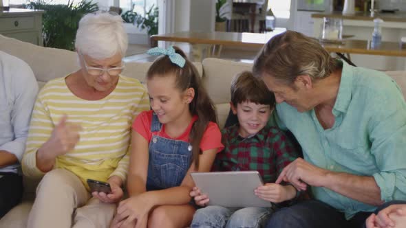 Family spending time together at home