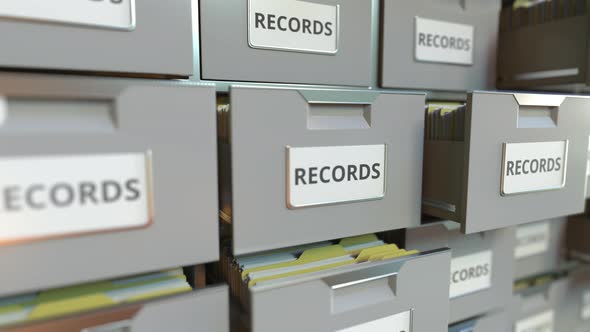 File Cabinet with RECORDS Text