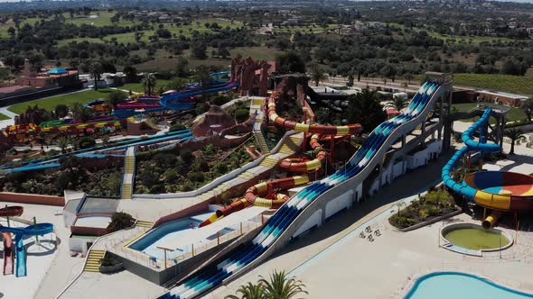 Empty water park (aerial view)