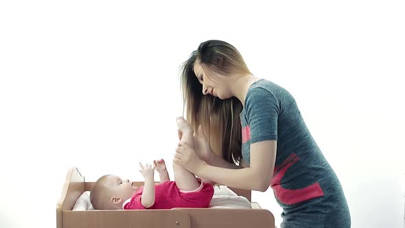 Mother Makes Massage Her Baby