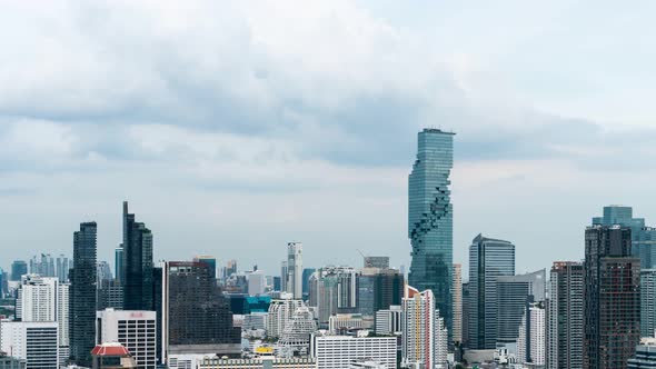 Time lapse cityscape and high-rise buildings in metropolis city center