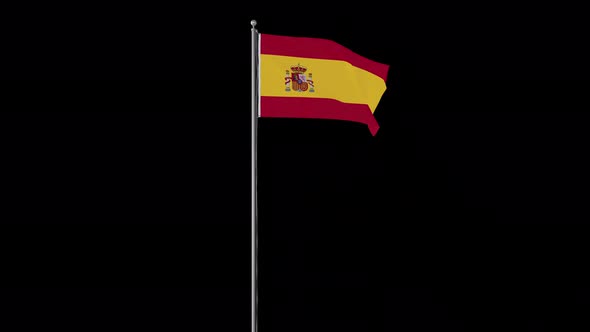 Spain Small Flag Pole Loops With Alpha