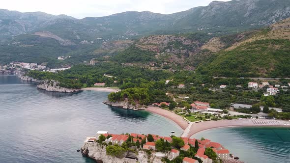 Drone View Around the Rocky Island