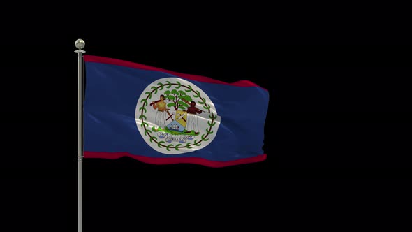 Belize  Looping Of The Waving Flag Pole With Alpha