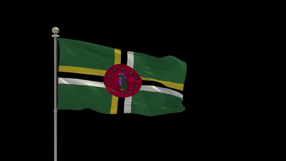 Dominica Looping Of The Waving Flag Pole With Alpha