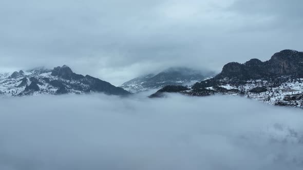 Clouds High in the Winter Mountains Alanya Turkey