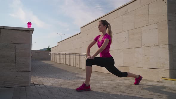 Girl Performing Standing Stretch Lunge