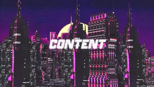Retro Cyber City Background Content