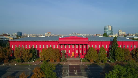 Aerial View Building Kyiv National University of Taras Shevchenko on a Sunny Day