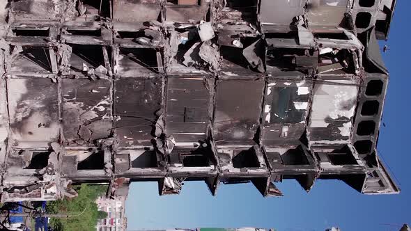 Vertical Video of the Destruction in Borodianka Ukraine During the War