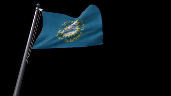 South Dakota State Flag  With Alpha Channel 4K