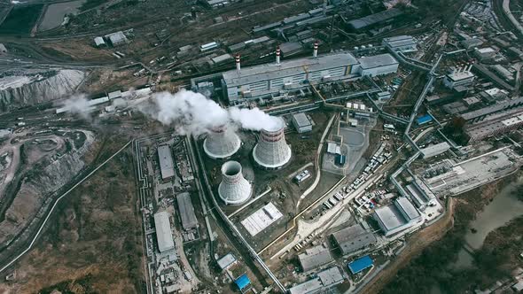 Power Station Surrounded by Plants