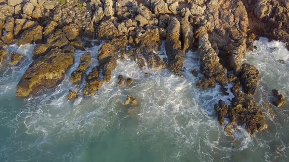 Aerial View Of Cliffs Of A Rocky Coast 
