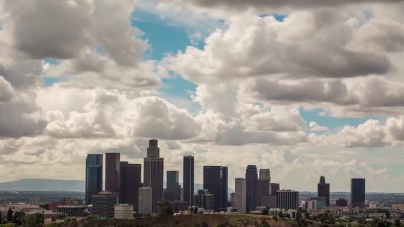 Time Lapse Clouds Above Downtown Los Angeles