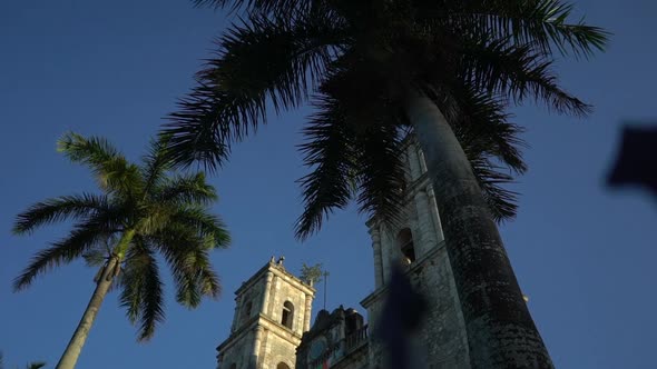 Showing the Towers of the Cathedral of San Gervasio in Valladolid Mexico