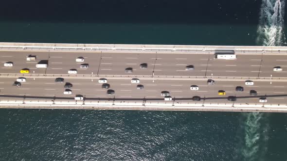 Aerial View Istanbul Bridge