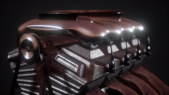 Close Up Detail of Car Engine alt