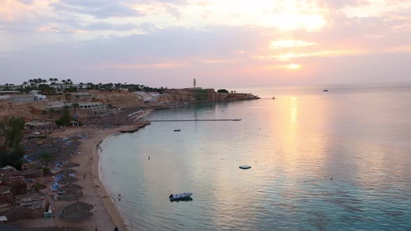 Panoramic View of Beach Ras Umm El Sid