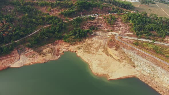 Aerial View of Ban Bang Niew Dam Water Reservoir at Phuket