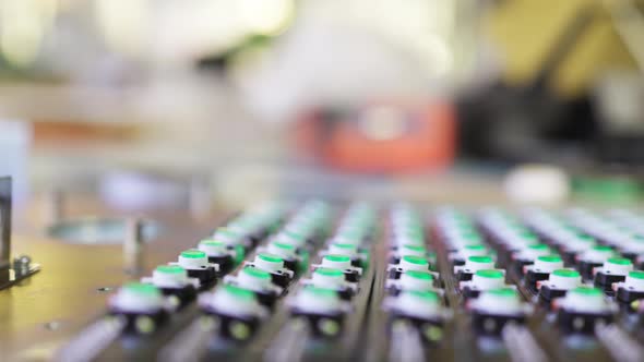 Slider Shot of a Panel LED Light Indicators is in the Production