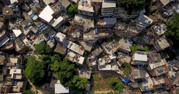 Aerial view of a Brazilian favela in rio de Janeiro, Brazil. 4K