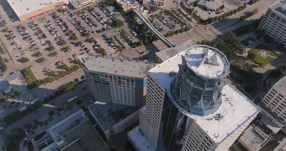 Aerial of the Memorial City Mall area in Houston, Texas. This video was filmed in 4k for best image