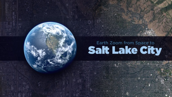 Salt Lake City (Utah, USA) Earth Zoom to the City from Space