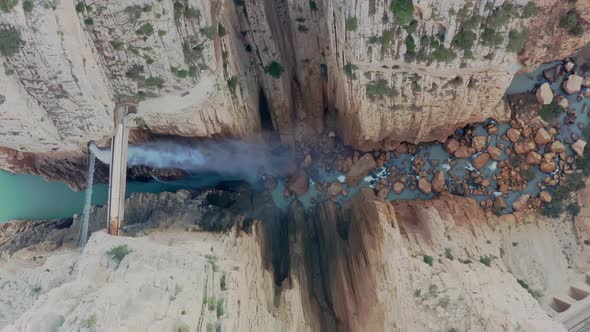 Drone 4k shot of Royal Trail El Caminito del Rey