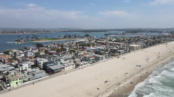 Aerial View of Mission Bay and Beaches in San Diego California