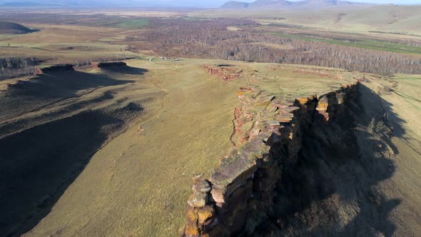Aerial View of the Mountain Range Siberian Stonehenge