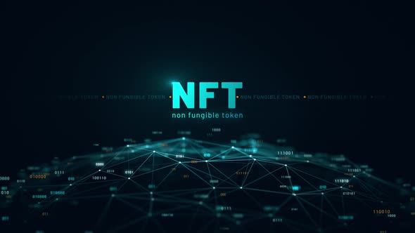 NFT non fungible token Digital Globe Animation 4K