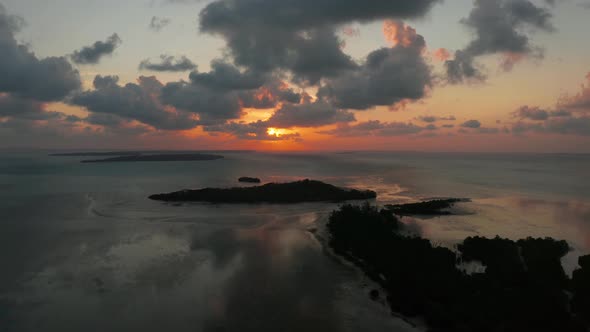 Colorful Sunset Over Tropical Islands