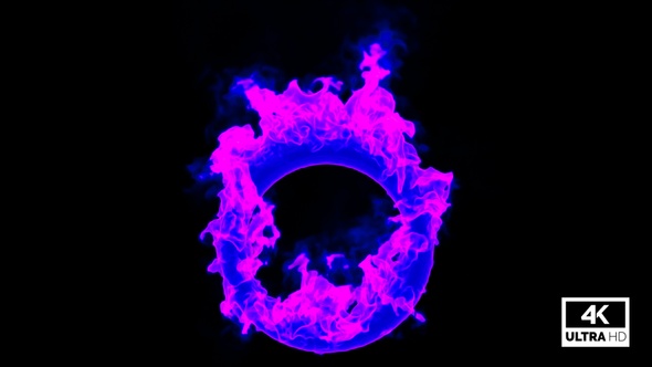 Ring Of Blue And Pink Mixed Colorful Smoke