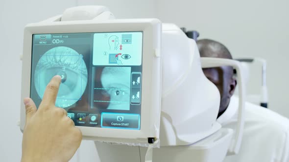 A retinal exam was performed on a man using an optical coherence tomography