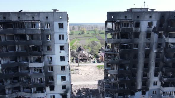 Bombed Building in Borodyanka Ukraine