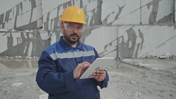 Portrait of Arab Male Supervisor in Quarry