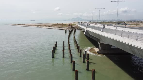 Slowly move at Straits Quay Marina new bridge