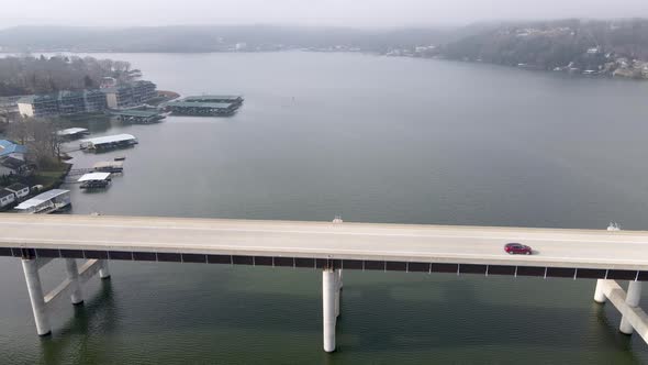 Transportation Concept - Toll Bridge Crossing Ozarks Lake in Missouri, Aerial