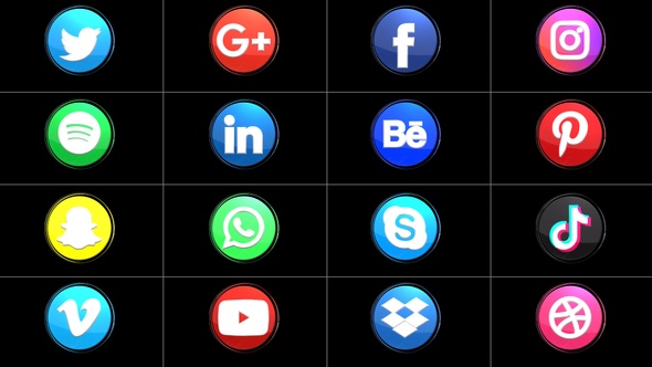 15+ Beautiful Glossy Circular Social Media Icons Pack