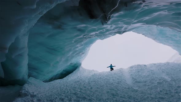 Beautiful View of the Ice Cave in the Alpines