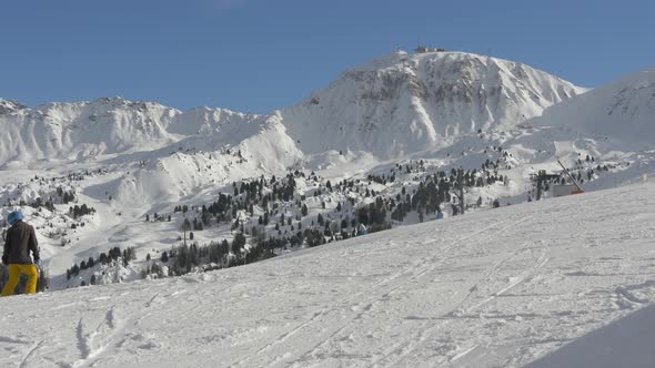 People skiing at La Plagne 